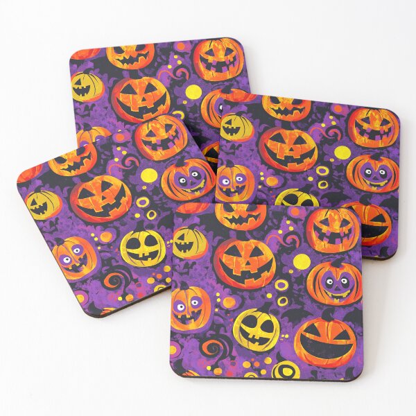 Item preview, Halloween Chic Jack-O-Lanterns Whimsical Designs Purple Pattern  designed and sold by DEC02.