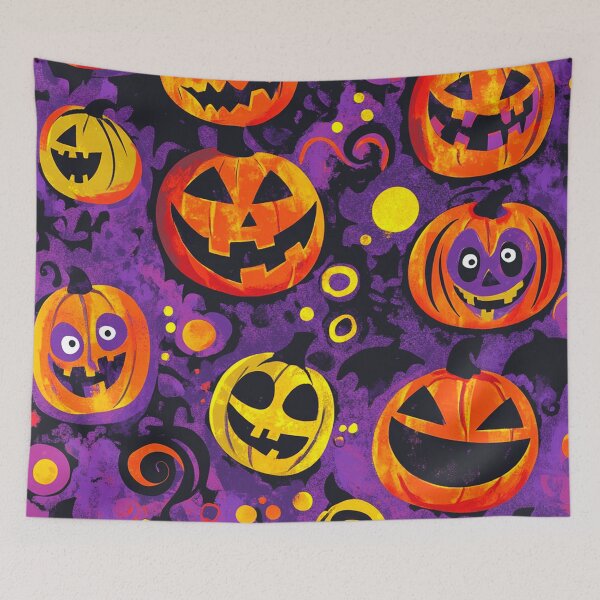 Item preview, Halloween Chic Jack-O-Lanterns Whimsical Designs Purple Pattern  designed and sold by DEC02.