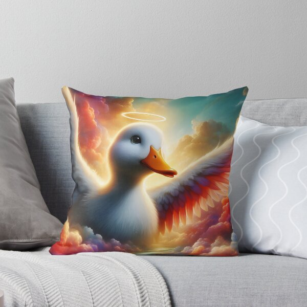 Item preview, Gloria the Angel Duck – Flying Above Clouds and River designed and sold by EmeraldeaArt.