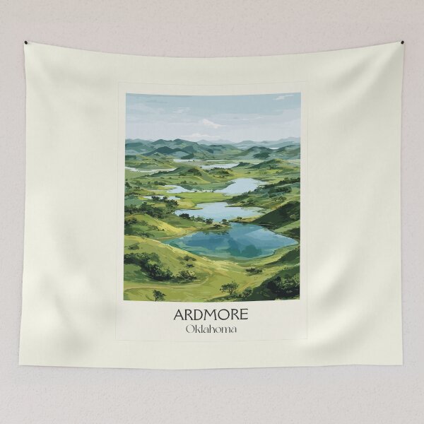 Item preview, Ardmore Oklahoma Vintage Travel Poster | Lake Murray Area Art Print | Arbuckle Mountains Decor designed and sold by TuncGK.
