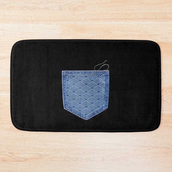 Item preview, Sashiko Pattern Japanese Embroidery Stitching Denim Pocket designed and sold by Ania_BM.