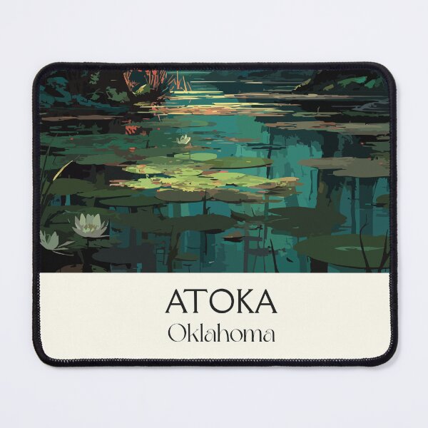 Item preview, Atoka Oklahoma Vintage Travel Poster | Boggy Depot Swamp Art Print | Southeast Forest Decor designed and sold by TuncGK.