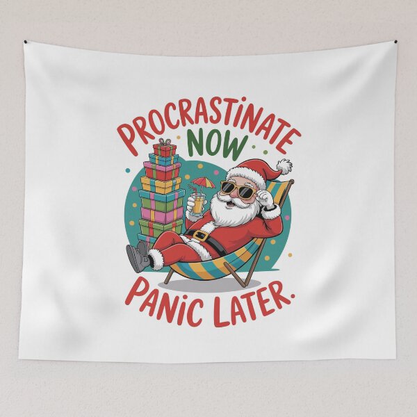 Item preview, Lazy Santa Procrastinate Now Panic Later  designed and sold by Betsytiptoe.