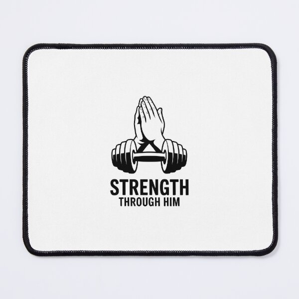 Item preview, Strength Through Him – Faith and Strength Praying Hands Gym Art designed and sold by Enea Kelo.