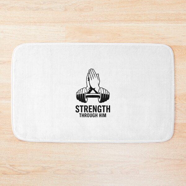 Item preview, Strength Through Him – Faith and Strength Praying Hands Gym Art designed and sold by Enea Kelo.