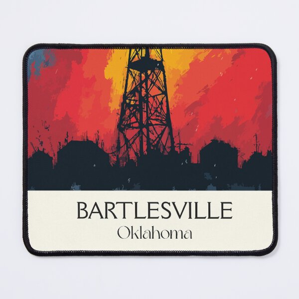 Item preview, Bartlesville Oklahoma Vintage Poster | Oil Derrick Sunset Art Print | Energy Industry Decor designed and sold by TuncGK.