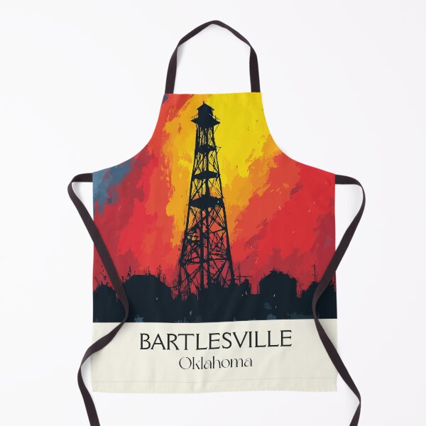 Item preview, Bartlesville Oklahoma Vintage Poster | Oil Derrick Sunset Art Print | Energy Industry Decor designed and sold by TuncGK.