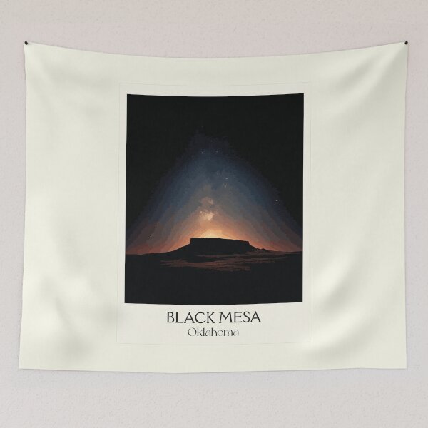 Item preview, Black Mesa Oklahoma Vintage Poster | Dark Sky Park Art Print | Panhandle Scenery Decor designed and sold by TuncGK.