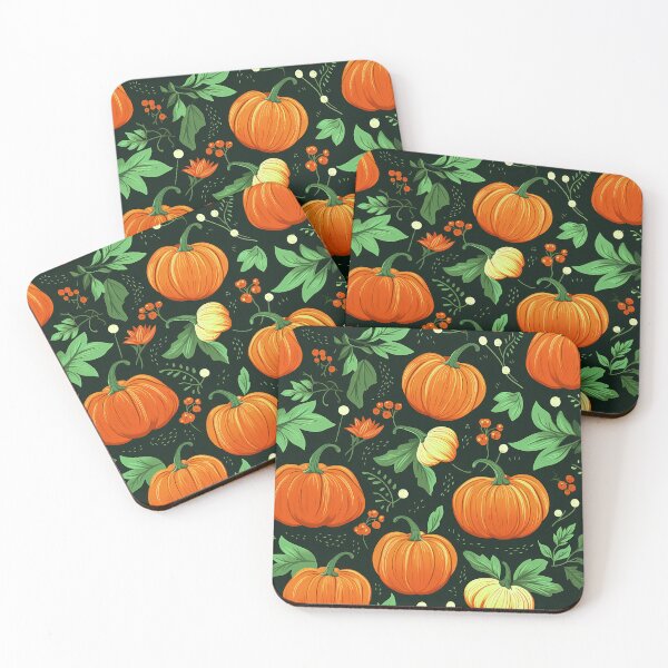 Artikelvorschau, Halloween-Kürbisse und elegantes Blätter-Designmuster entworfen und verkauft von DEC02.