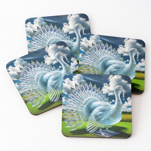 Item preview, Glass Turkey on Field – Unique Animal Illustration designed and sold by EmeraldeaArt.