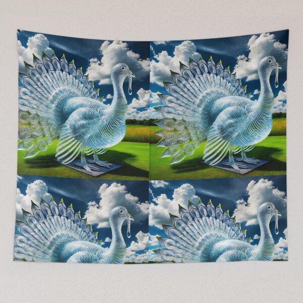 Item preview, Glass Turkey on Field – Unique Animal Illustration designed and sold by EmeraldeaArt.