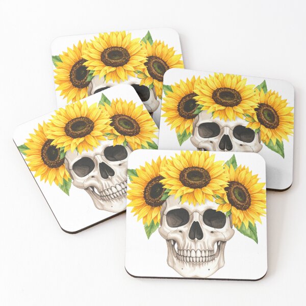 Item preview, SKULL WITH SUNFLOWER CROWN designed and sold by cubiask.
