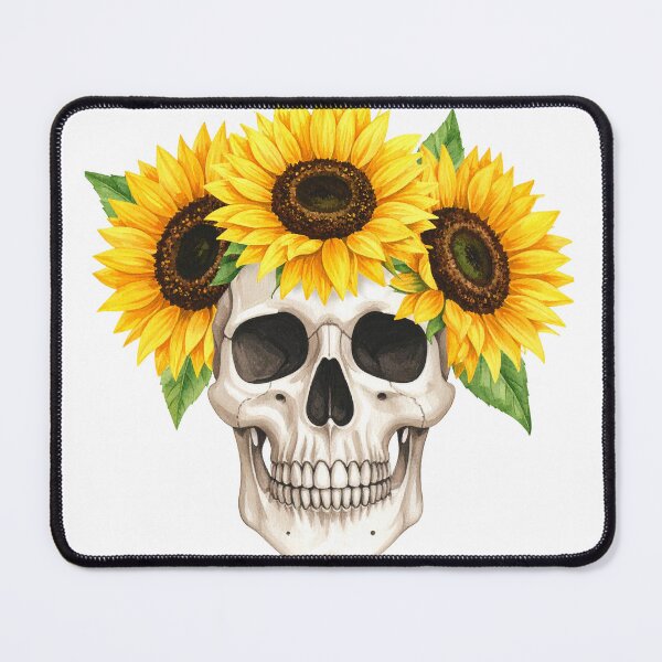 Item preview, SKULL WITH SUNFLOWER CROWN designed and sold by cubiask.