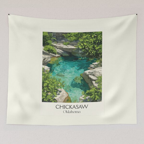 Item preview, Chickasaw National Recreation Area Vintage Poster | Travertine Creek Art Print | Sulphur OK Decor designed and sold by TuncGK.
