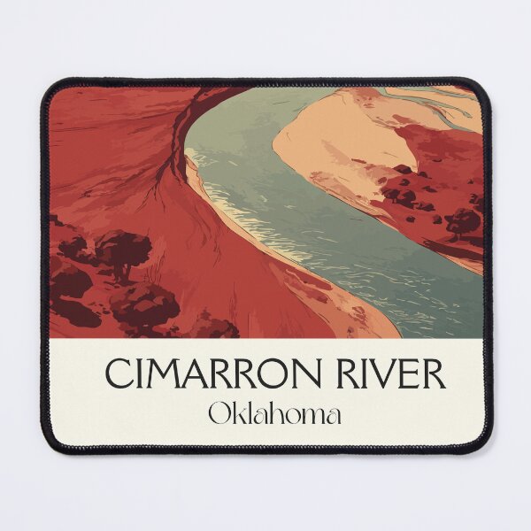 Item preview, Cimarron River Oklahoma Vintage Poster | Red Rock Canyon Art Print | Western OK Scenery Decor designed and sold by TuncGK.