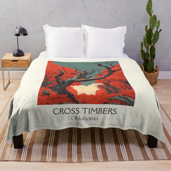 Item preview, Cross Timbers Oklahoma Vintage Poster | Ancient Forest Art Print | Red Foliage Scenery Decor designed and sold by TuncGK.