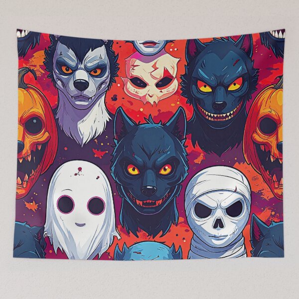 Item preview, Halloween Monster Masks In Colorful Vibrant Colors Designs designed and sold by DEC02.