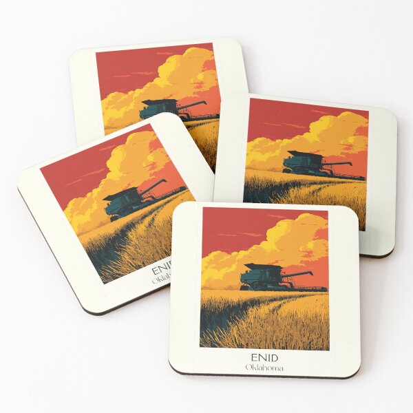 Item preview, Enid Oklahoma Vintage Travel Poster | Grain Elevator Harvest Art Print | Agricultural Heartland Decor designed and sold by TuncGK.