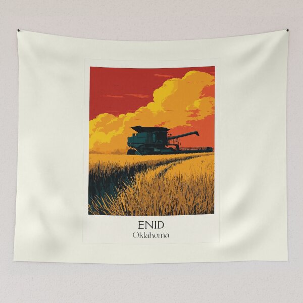 Item preview, Enid Oklahoma Vintage Travel Poster | Grain Elevator Harvest Art Print | Agricultural Heartland Decor designed and sold by TuncGK.