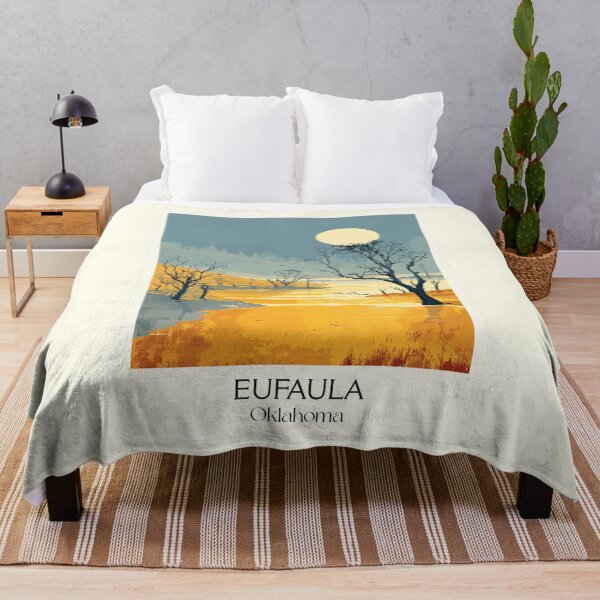 Item preview, Eufaula Oklahoma Vintage Travel Poster | Lake Eufaula Art Print | Moonlight Scenery Decor designed and sold by TuncGK.