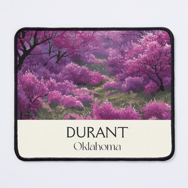 Item preview, Durant Oklahoma Vintage Travel Poster | Spring Blossoms Art Print | Redbud Tree Scenery Decor designed and sold by TuncGK.