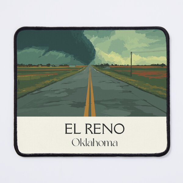 Item preview, El Reno Oklahoma Vintage Travel Poster | Prairie Storm Art Print | Tornado Alley Decor designed and sold by TuncGK.