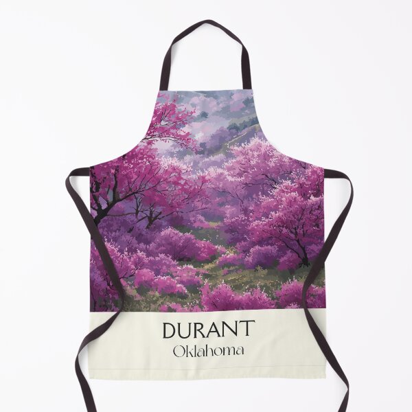 Item preview, Durant Oklahoma Vintage Travel Poster | Spring Blossoms Art Print | Redbud Tree Scenery Decor designed and sold by TuncGK.