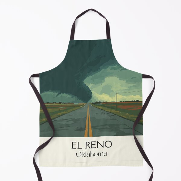 Item preview, El Reno Oklahoma Vintage Travel Poster | Prairie Storm Art Print | Tornado Alley Decor designed and sold by TuncGK.