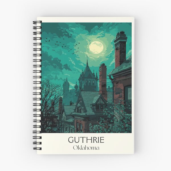 Item preview, Guthrie Oklahoma Vintage Travel Poster | Historic Capital Art Print | Victorian Architecture Decor designed and sold by TuncGK.