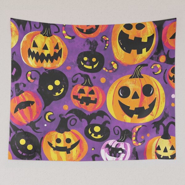 Item preview, Halloween Jack-O-Lantern Whimsical Designs On Purple designed and sold by DEC02.