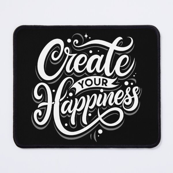 Item preview, CREATE YOUR HAPPINESS - WHITE - MOTIVATIONAL QUOTES - TEXT - TYPOGRAPHY designed and sold by Gihan-Design.