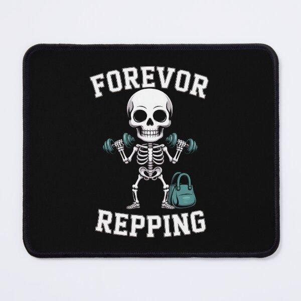 Item preview, Forevor Repping – Skeleton Lifting Weights Gym Cartoon Design designed and sold by Enea Kelo.