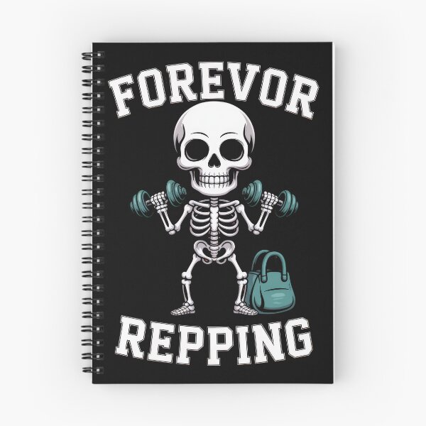Item preview, Forevor Repping – Skeleton Lifting Weights Gym Cartoon Design designed and sold by Enea Kelo.