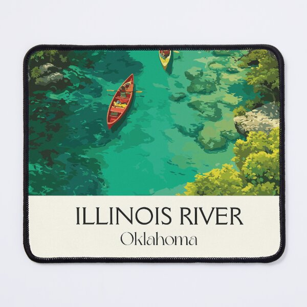 Item preview, Illinois River Oklahoma Vintage Poster | Green Country River Art Print | Kayaking & Floating Decor designed and sold by TuncGK.