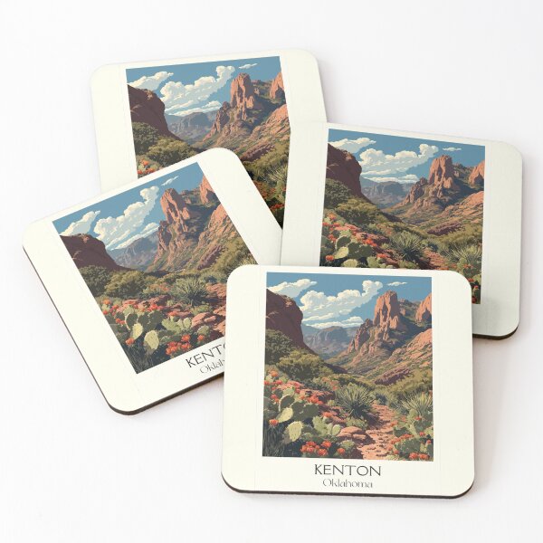 Item preview, Kenton Oklahoma Vintage Travel Poster | Black Mesa Canyon Art Print | Panhandle Scenery Decor designed and sold by TuncGK.