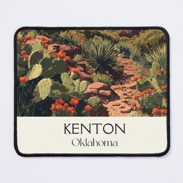 Item preview, Kenton Oklahoma Vintage Travel Poster | Black Mesa Canyon Art Print | Panhandle Scenery Decor designed and sold by TuncGK.