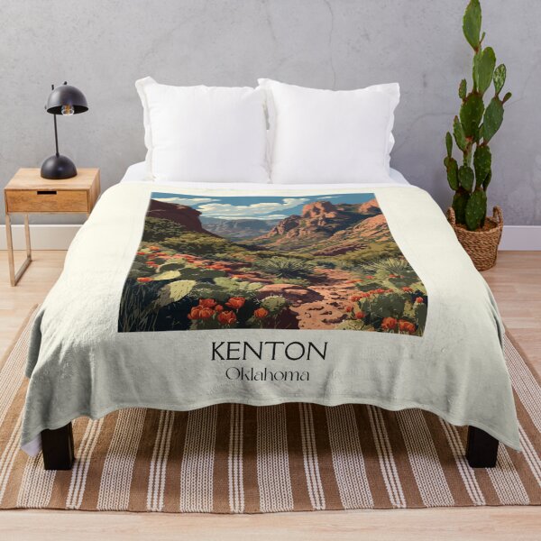 Item preview, Kenton Oklahoma Vintage Travel Poster | Black Mesa Canyon Art Print | Panhandle Scenery Decor designed and sold by TuncGK.