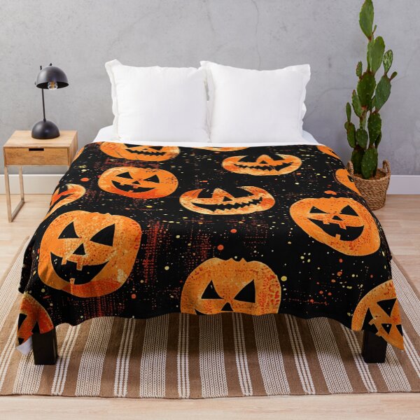 Item preview, Retro Groovy Halloween Jack-O-Lantern Designs Pattern designed and sold by DEC02.