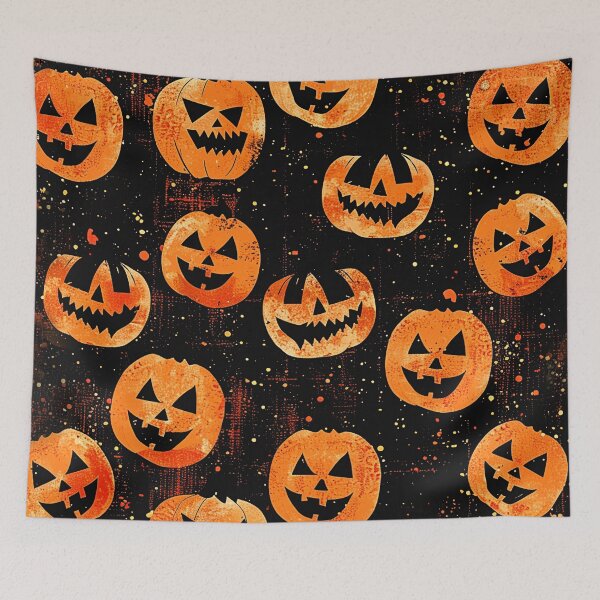 Item preview, Retro Groovy Halloween Jack-O-Lantern Designs Pattern designed and sold by DEC02.