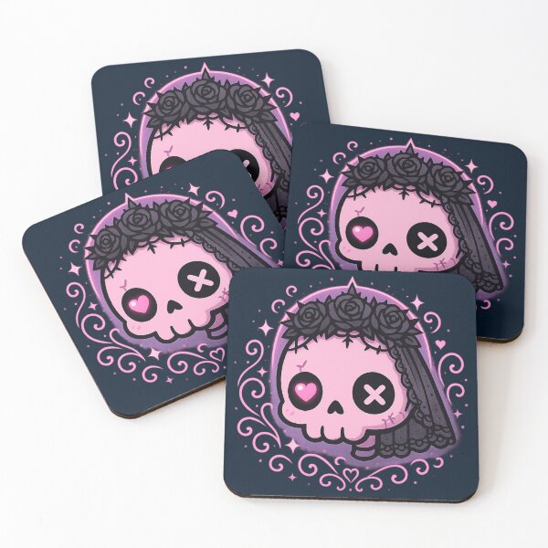 Item preview, Creepy Cute Pink Goth Skull – Pastel Gothic Kawaii Skull Sticker designed and sold by JacobKAurumhead.