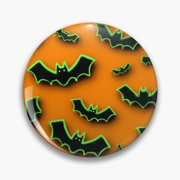 Item preview, Halloween Neon Hues Green And Black Bats On Orange  designed and sold by DEC02.