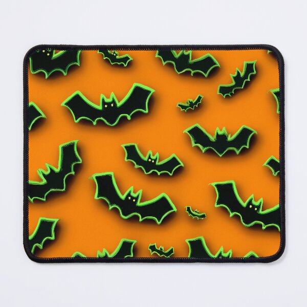 Item preview, Halloween Neon Hues Green And Black Bats On Orange designed and sold by DEC02.
