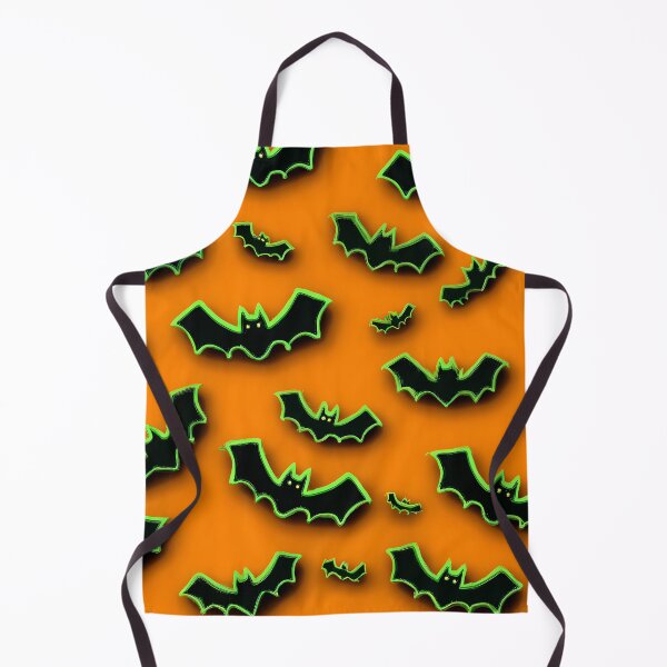 Item preview, Halloween Neon Hues Green And Black Bats On Orange  designed and sold by DEC02.