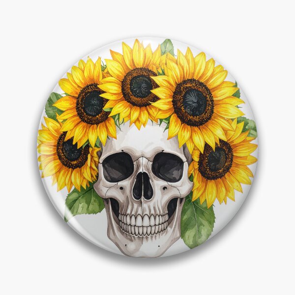 Item preview, SKULL WITH SUNFLOWER CROWN designed and sold by cubiask.