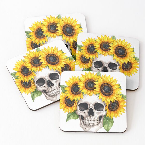 Item preview, SKULL WITH SUNFLOWER CROWN designed and sold by cubiask.