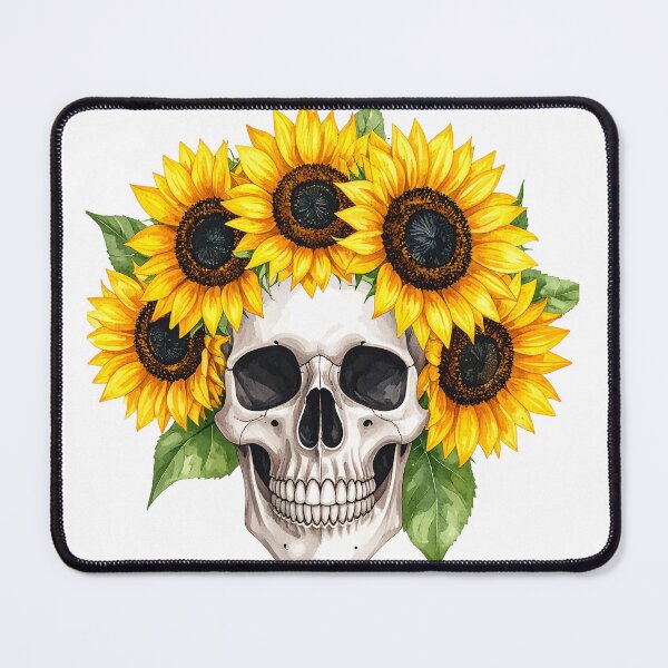 Item preview, SKULL WITH SUNFLOWER CROWN designed and sold by cubiask.
