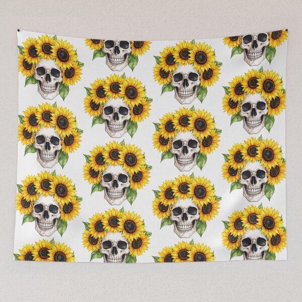 Item preview, SKULL WITH SUNFLOWER CROWN designed and sold by cubiask.