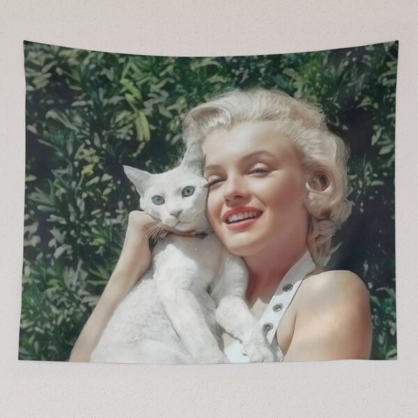 Item preview, Marilyn Monroe Portrait with Cat designed and sold by heydayposters.