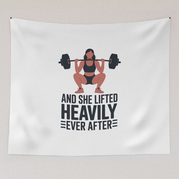 Item preview, And She Lifted Heavily Ever After – Feminine Strength Squat Art designed and sold by Enea Kelo.