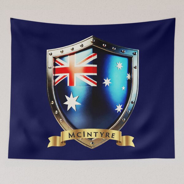 Item preview, McIntyre Family Australia Shield, Bold Heritage Crest designed and sold by Highlandkings.
